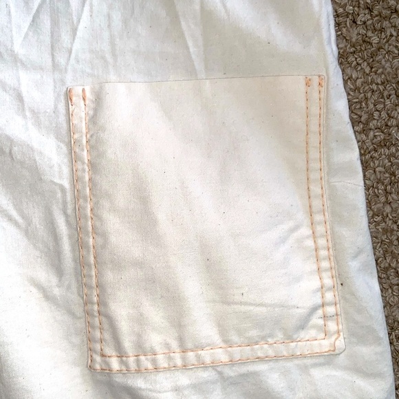 Vintage 70s Patty Woodard Cream Collared Button Up Cargo Utility Jumpsuit S - Picture 6 of 13